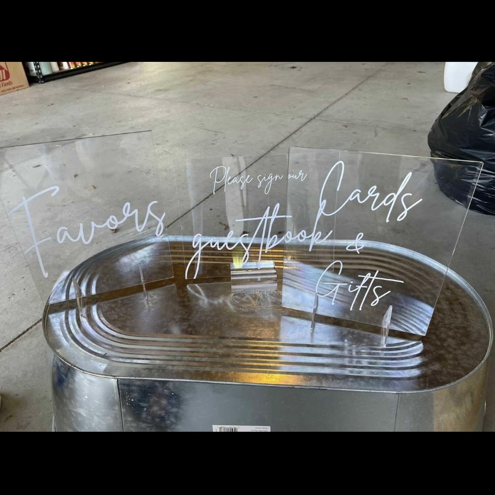 Wedding acrylic signs